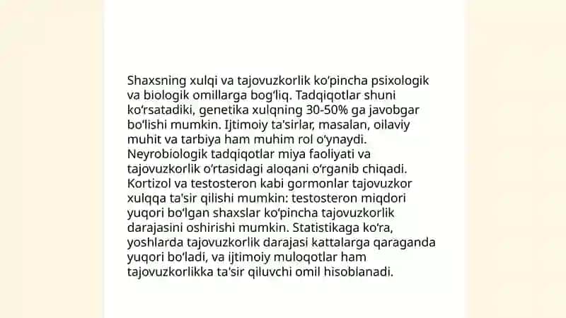 Shaxs og‘ishgan xulqini psixologik tasniflash va tajovuz va tajovuzkor axloq Nurova Dilorom 3