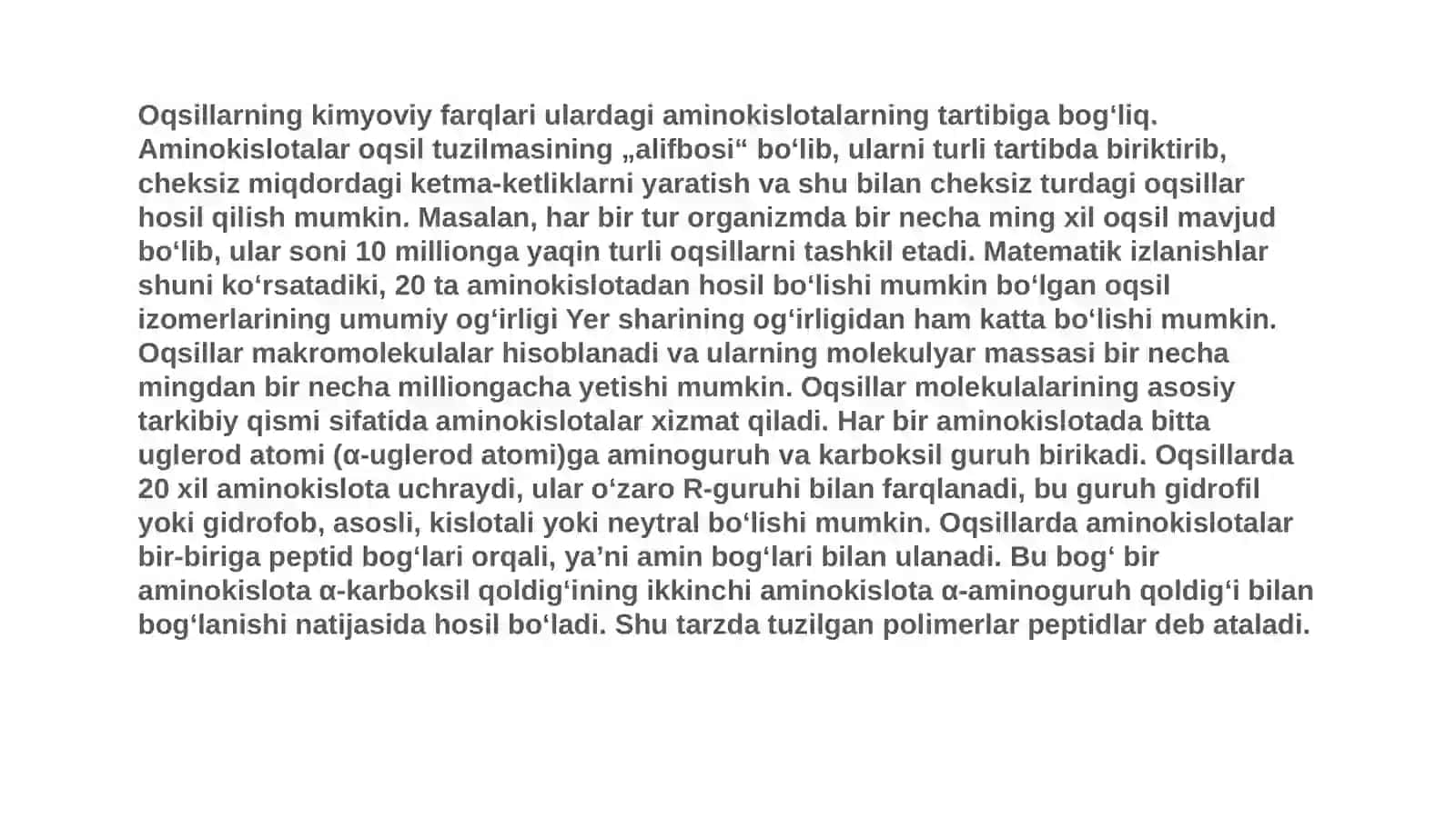 Oqsillar almashinuvi biokimyosi 3