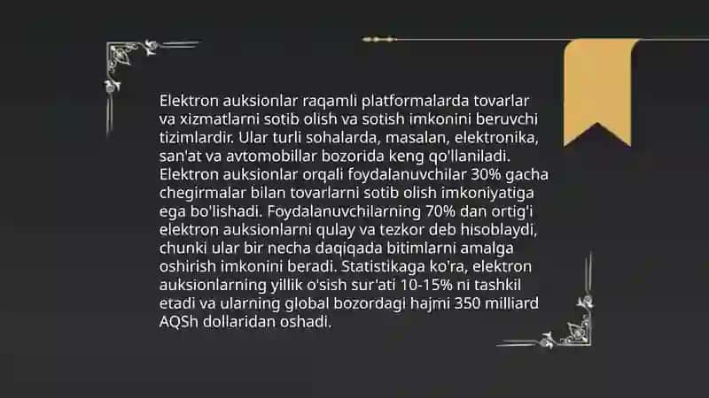 Elektron auksionlar va bozorning yangi imkoniyatlari 3