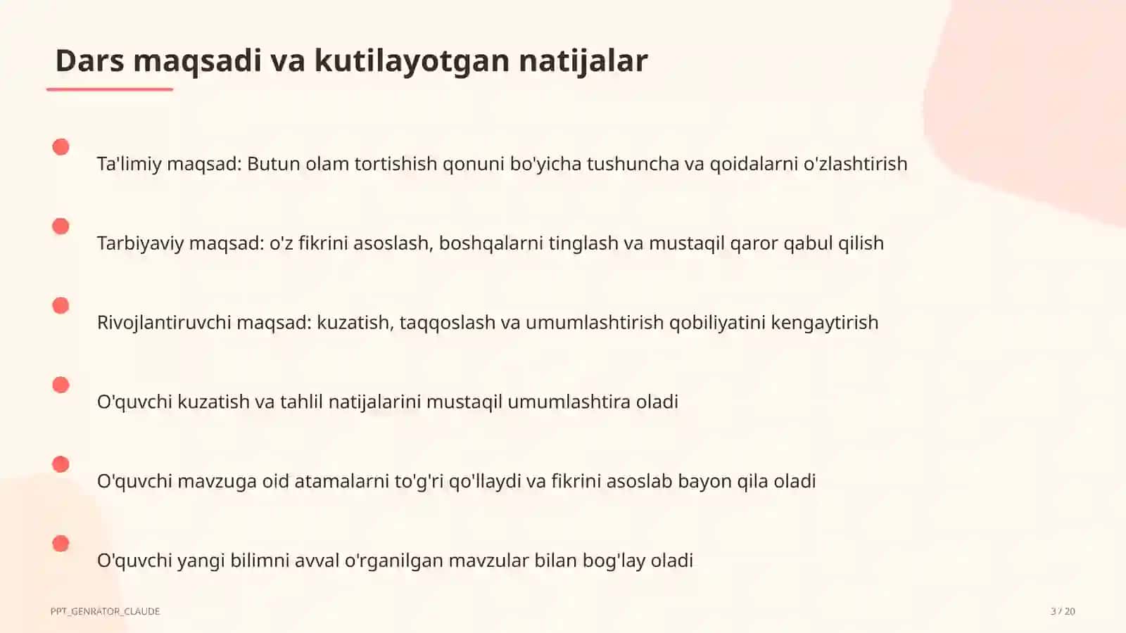 Butun olam tortishish qonuni (9-sinf) 3