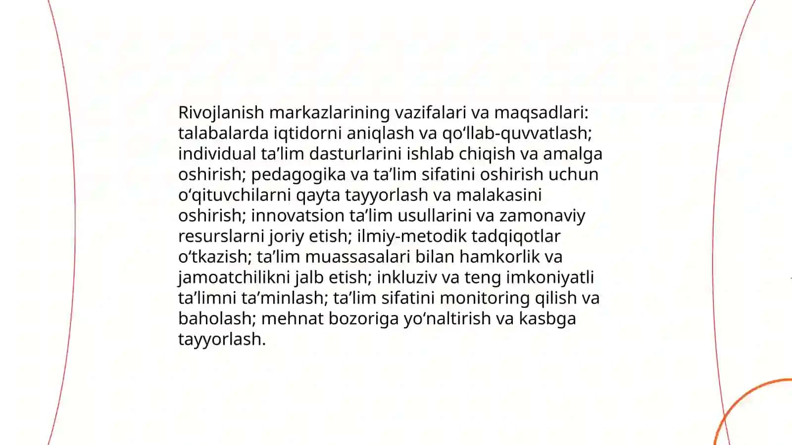Rivojlanish markazlarining vazifalari va maqsadlari 3