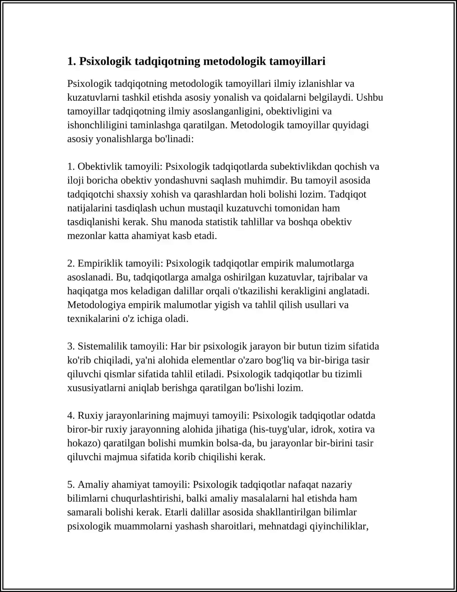 PSIXOLOGIK TADQIQOT METODLARI METODALOGIK ASOSLARI 3