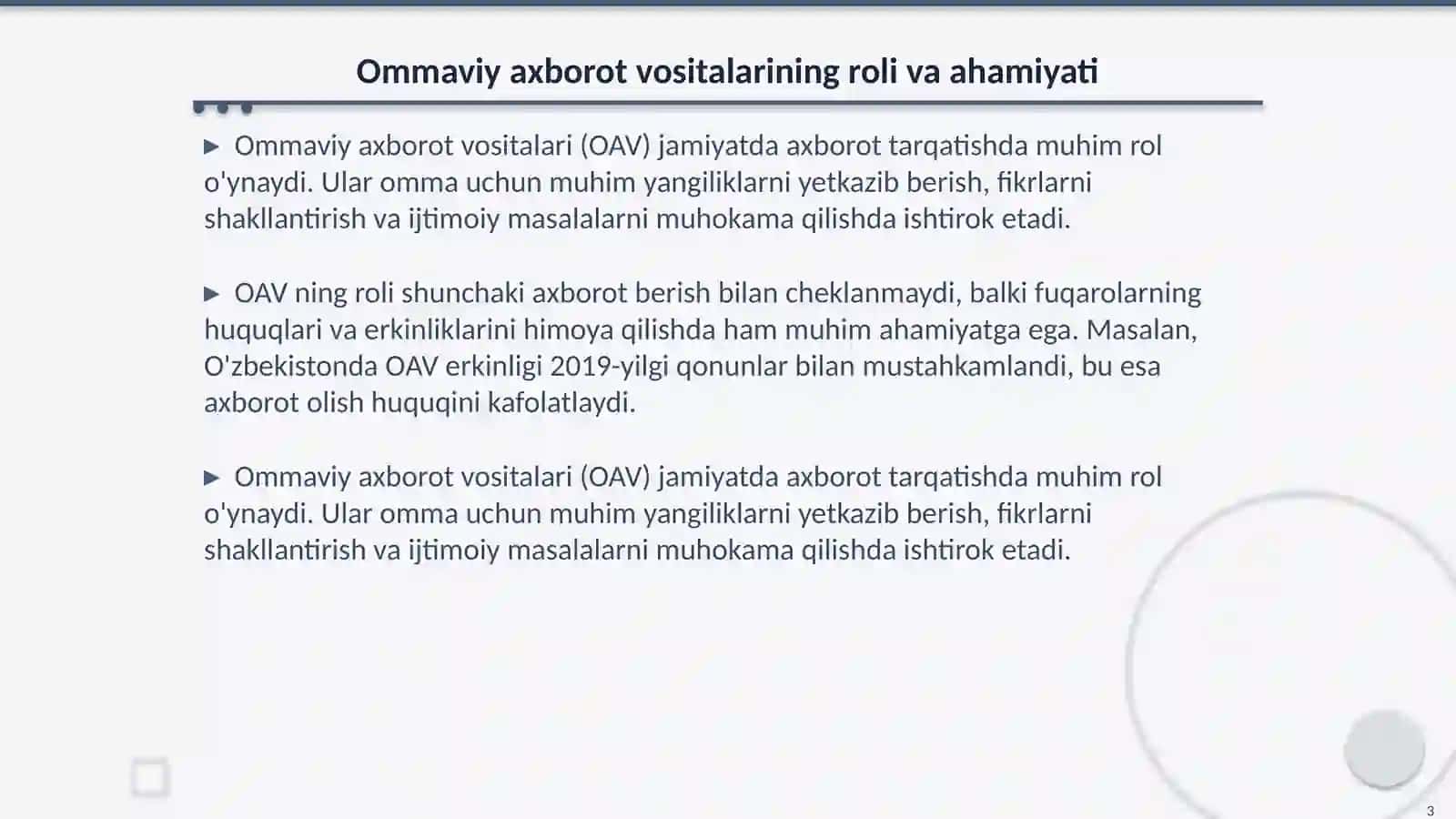 Ommaviy axborot vositalari 3