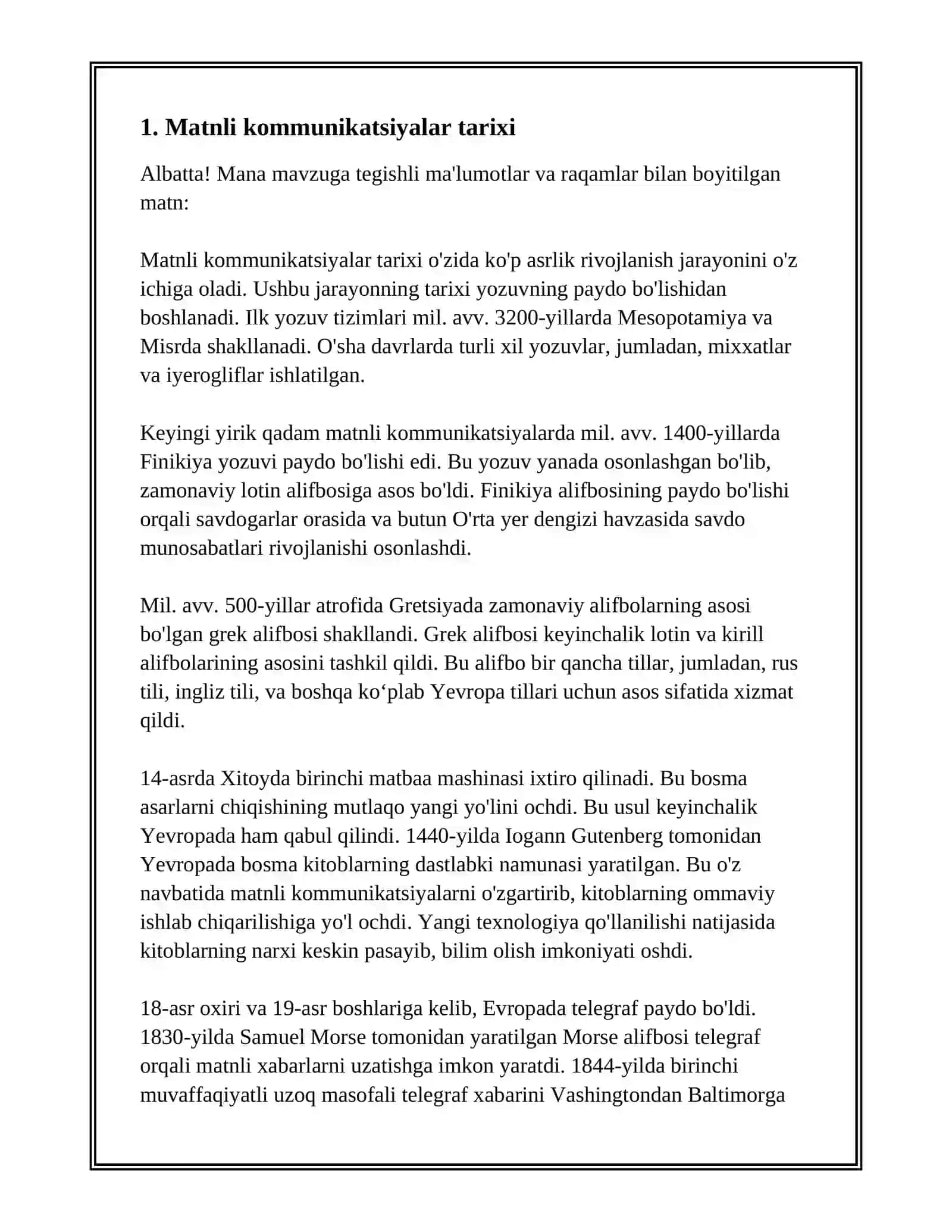 OAV ORQALI BERILADIGAN MATNLI KOMMUNIKATSIYALAR MOHIYATI TAHLIL ETISH 3