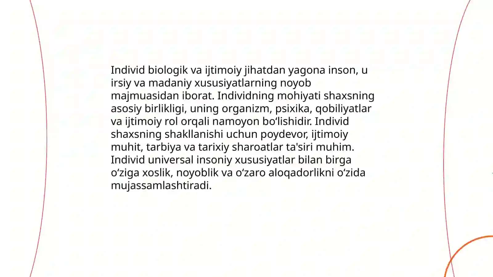 Individ, shaxs individuallik tushunchalari 3