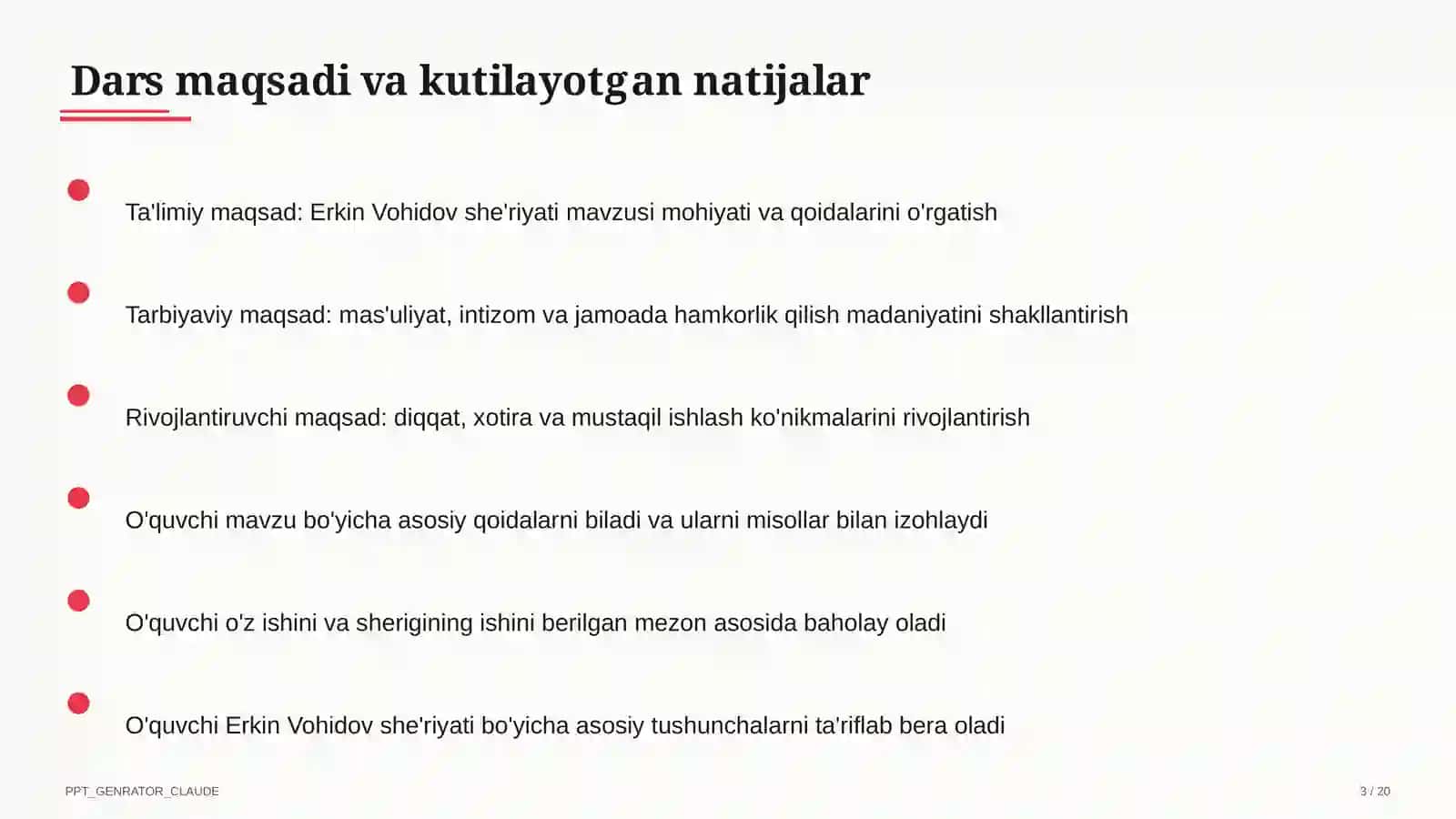 Erkin Vohidov she'riyati (8-sinf) 3