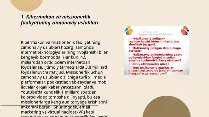 Missionerlik targ’ibotida uslub va vositalarning zamonaviylashuvi: Kibermakonda mafkuraviy tahdidlar 3