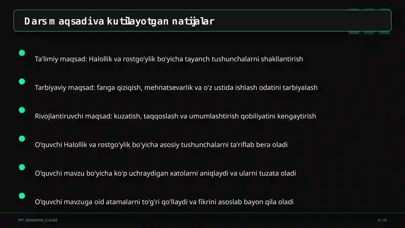 Halollik va rostgo'ylik (2-sinf) 3