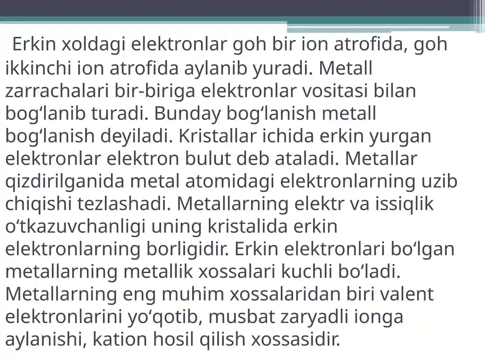 Metallar haqidagi ma'lumot 3