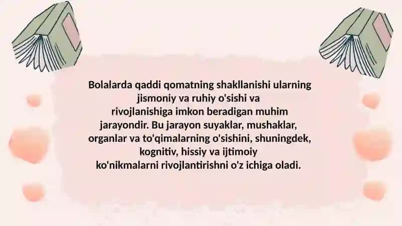Bolalarda qaddi qomatning shakllanishi va kamchiliklari 3
