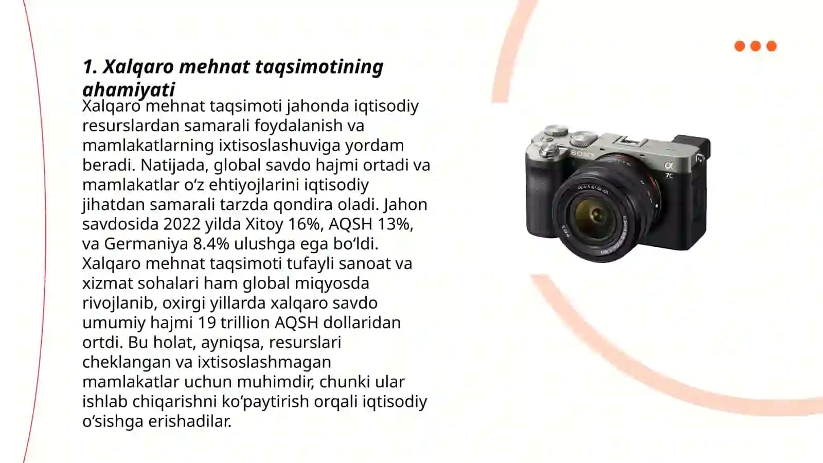 Mamlakatların xalqaro mehnat taqsimotida qatnashishlariga ta’sir qiluvchi asosiy omillar va uning rivojlanish ko‘rsatkichlari 3