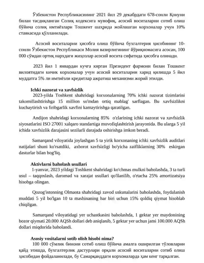 Asosiy vositalar kirim qilish hisobi 3