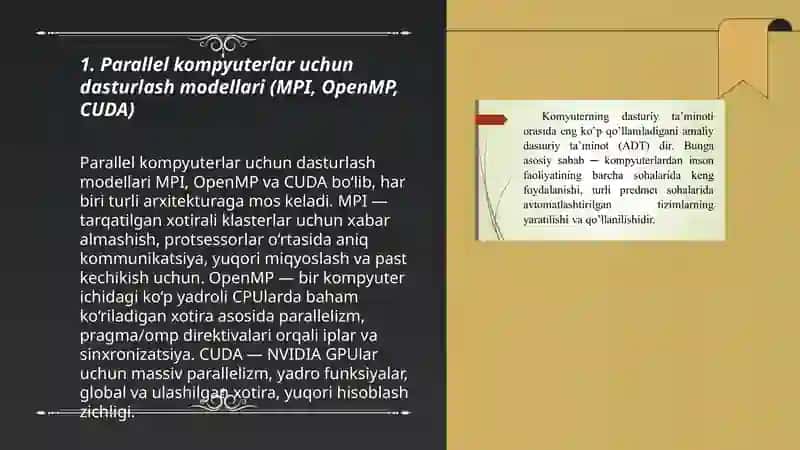 Parallel kompyuterlarning dasturiy ta’minoti 3