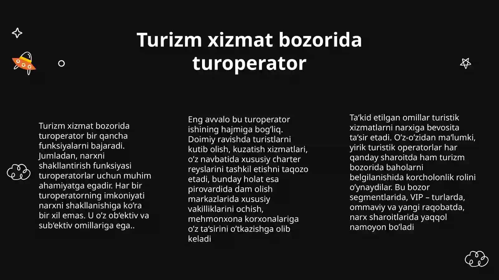 Turoperatorlik biznesini rivojlantirishning tashkiliy asoslari 3