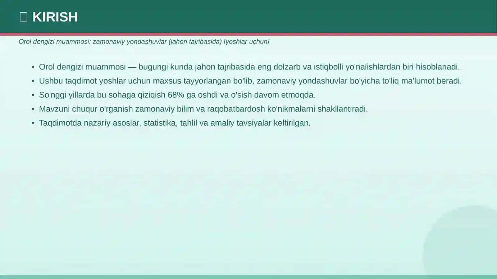 Orol Dengizi Muammosi: Zamonaviy Yondashuvlar (Jahon Tajribasida) [Yoshlar Uchun] 3