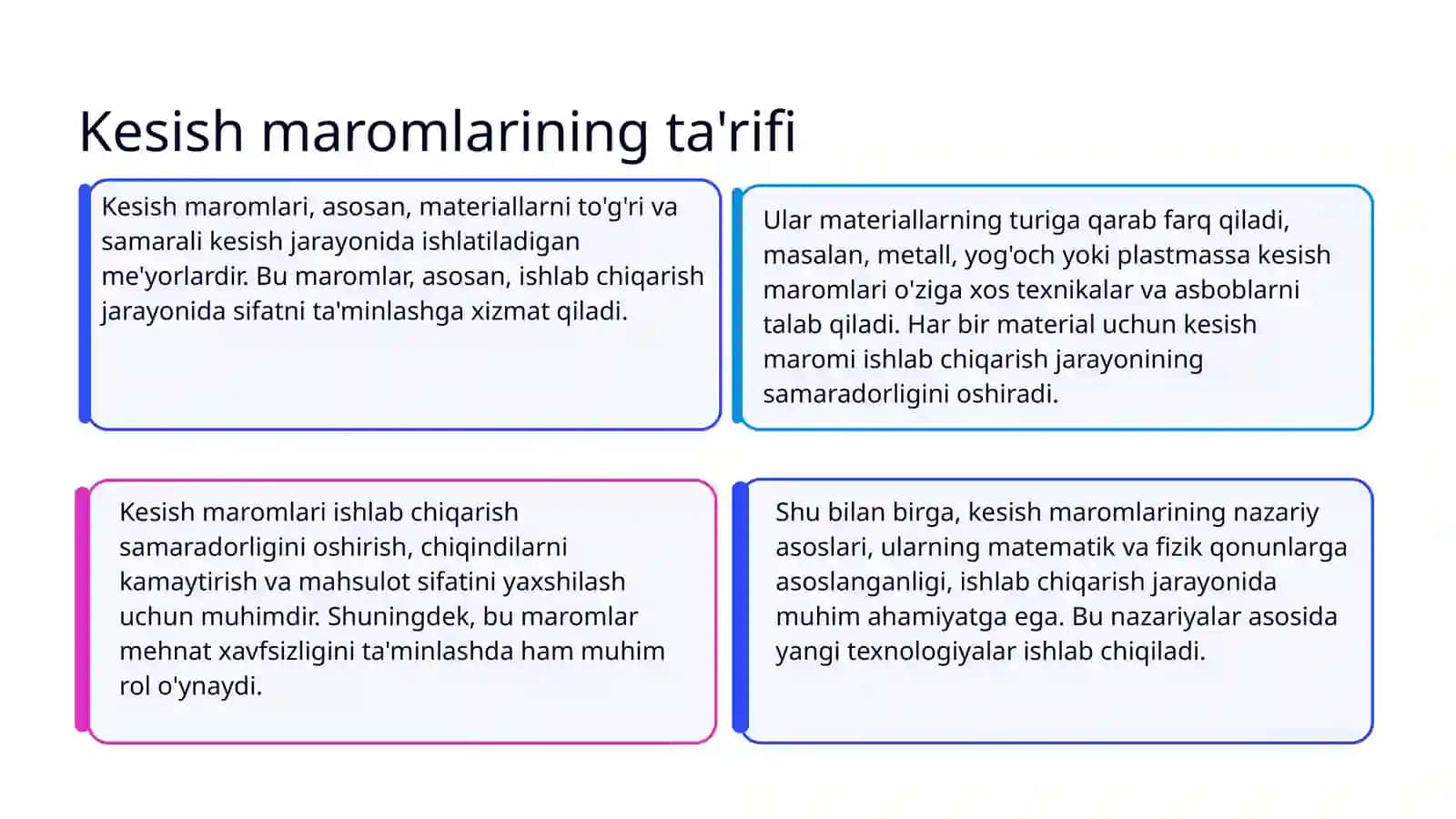 Kesish maromlarini me'yorlash 3
