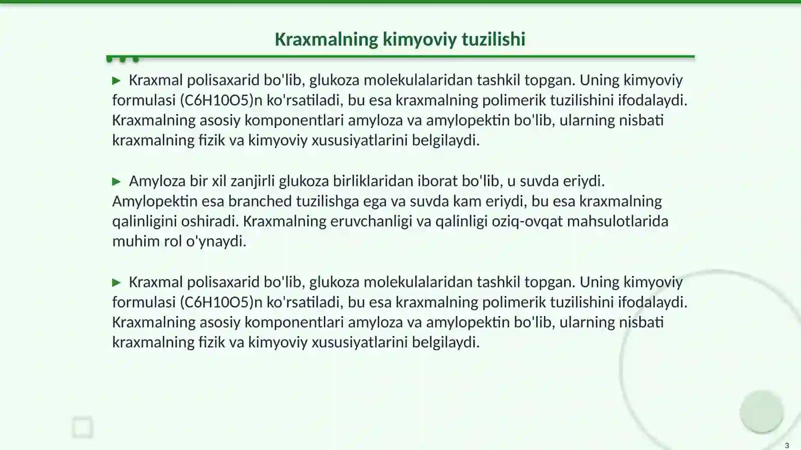Kraxmalning Kimyoviy Tuzilishi 3
