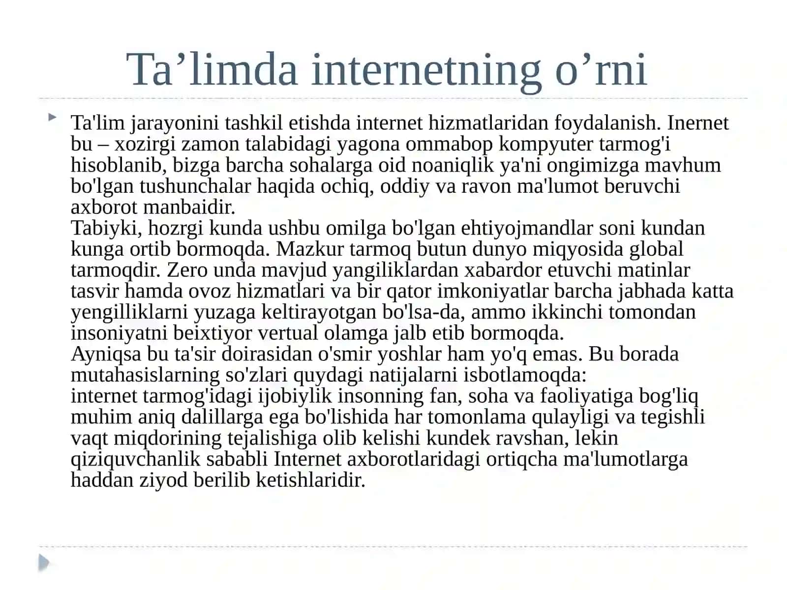 Ta’lim jarayonini tashkil etishda internetxizmatlaridan foydalanish va videokonfensiyalar 3