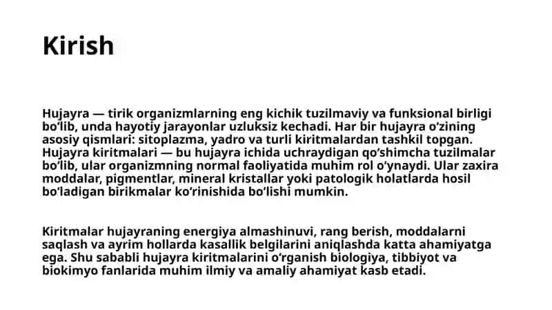 Hujayra Kiritmalari 3