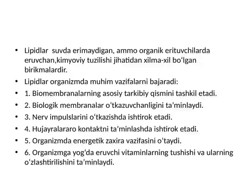 Lipidlar metabolizmi. 3