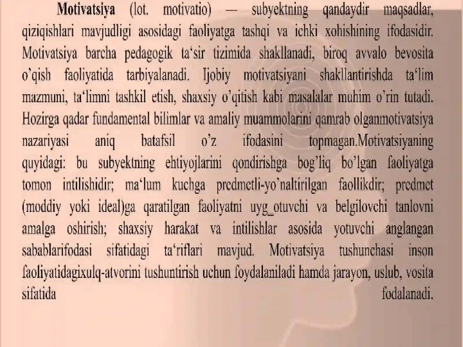 Motiv va motivatsiya haqida umumiy tushuncha, uning o’rganish metodlari 3