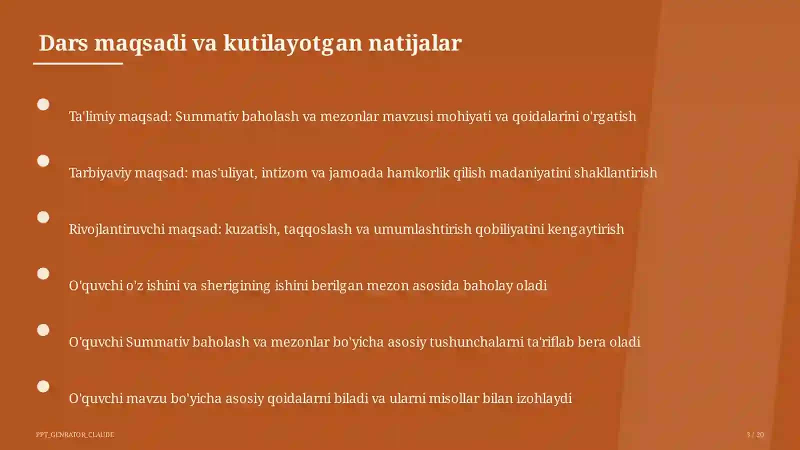 Summativ baholash va mezonlar 3