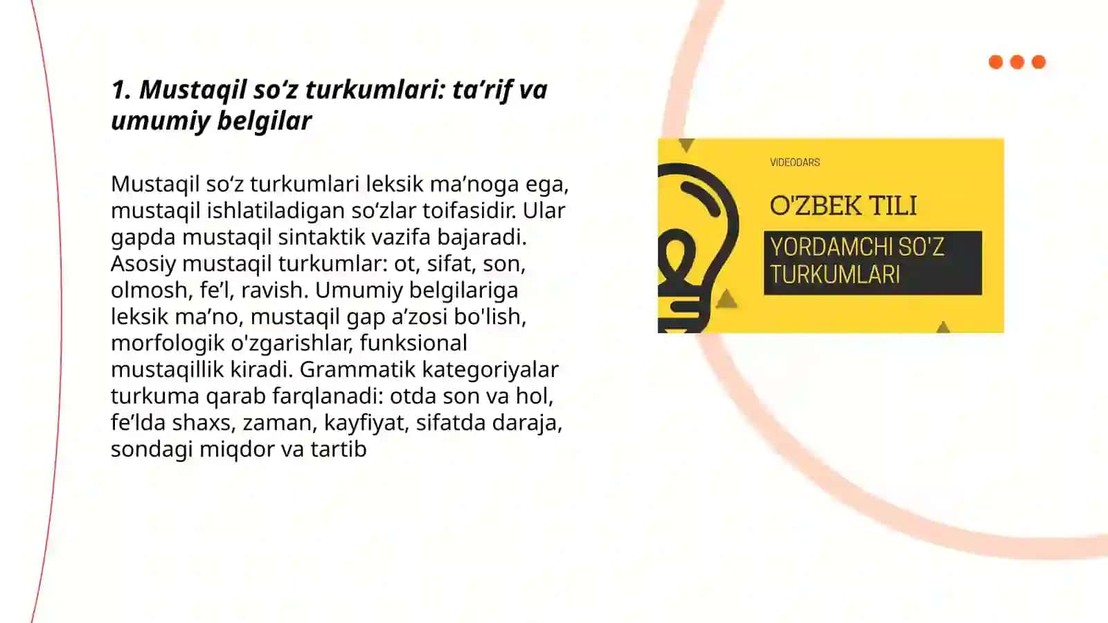 Mustaqil soz turkumlari 3