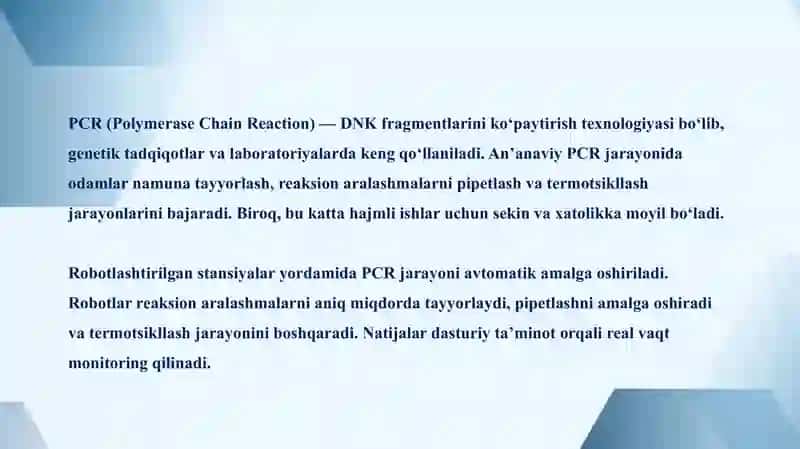 PCR qo'yish, DNK kutubxonasi, Bioinformatika. Modellashtirish 3