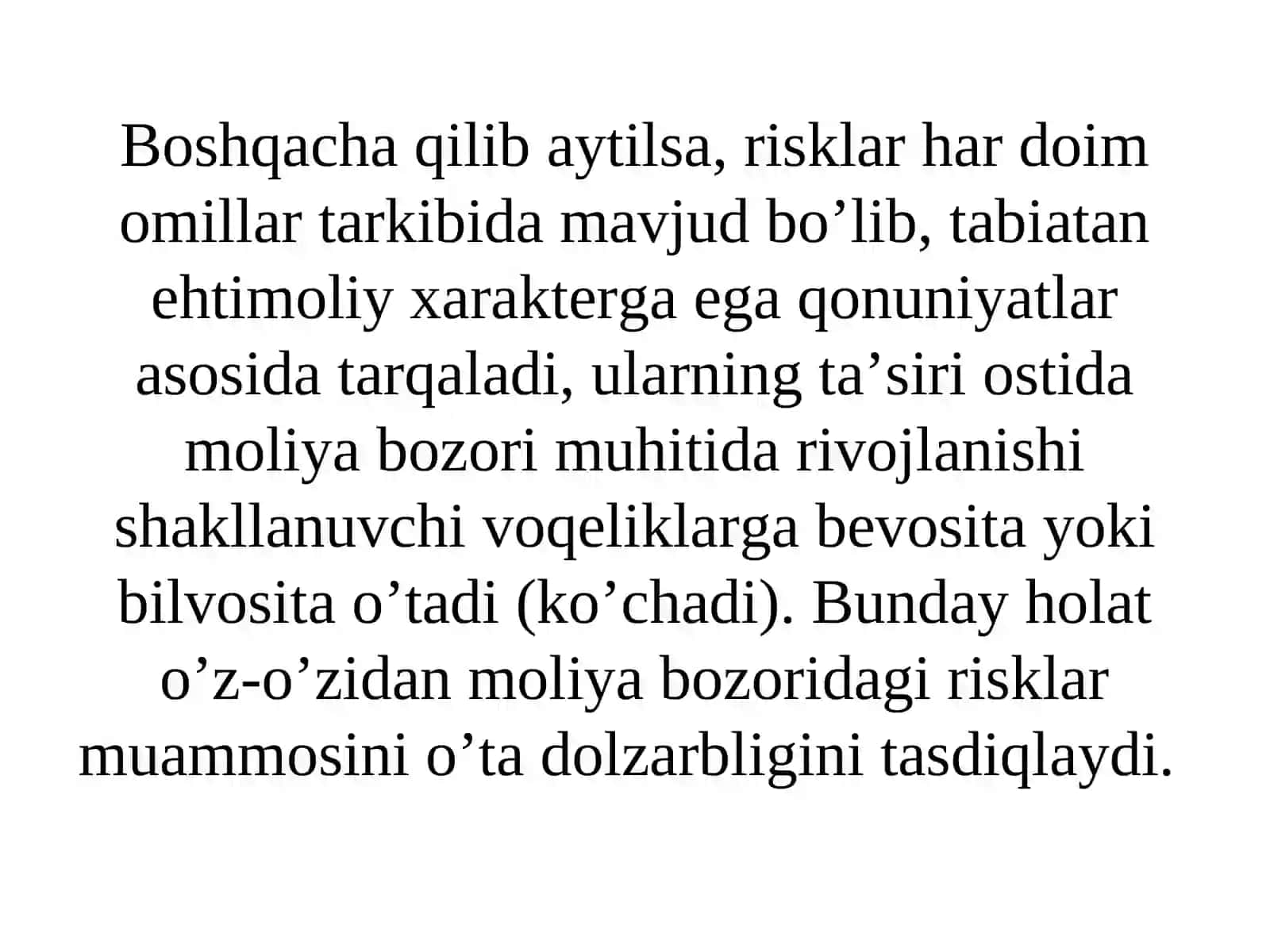 Moliya bozori risklari va ularning turlari 3