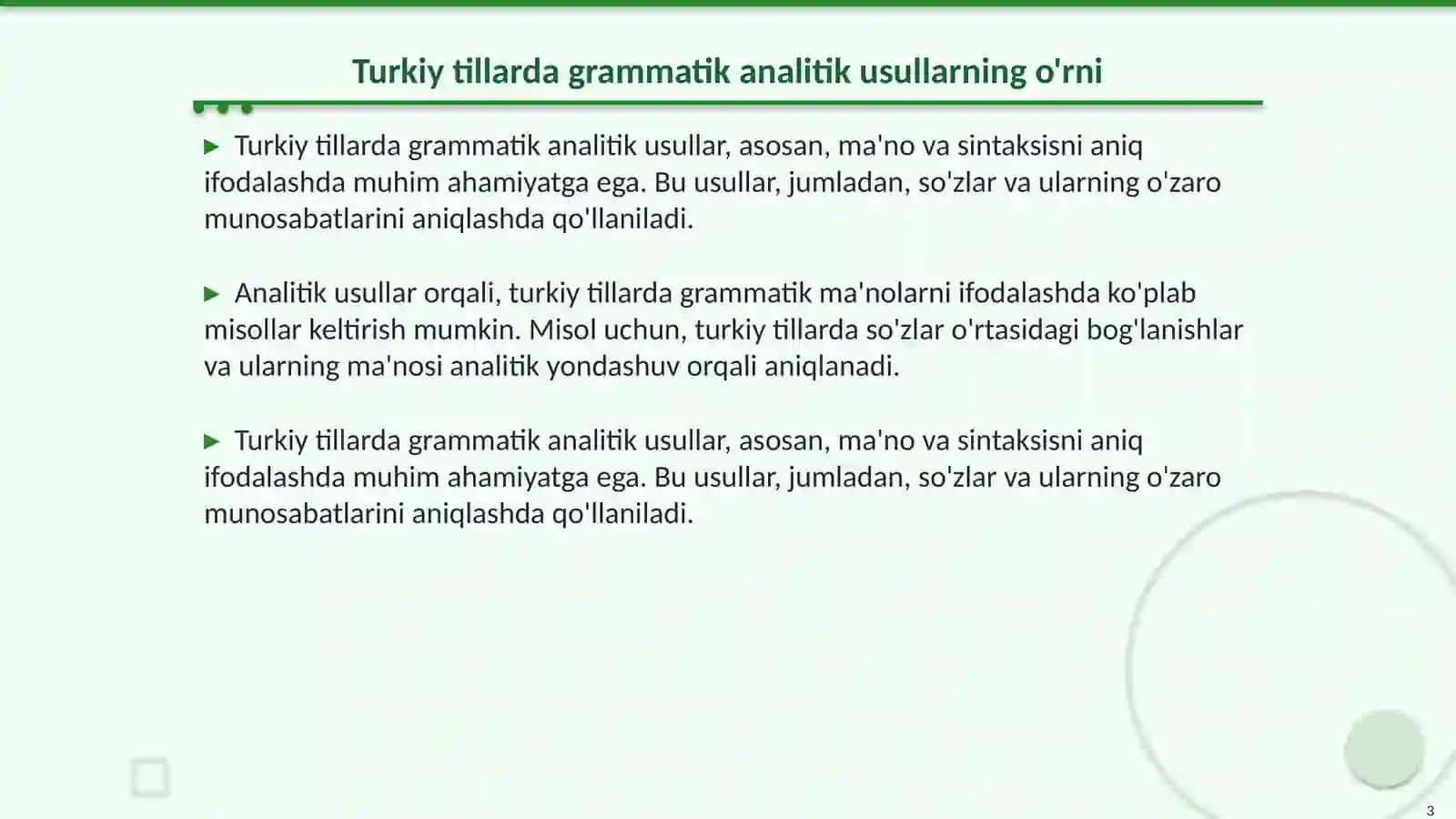 Turkiy tillarda grammatik ma'noning analitik usuli ifodalanishi 3