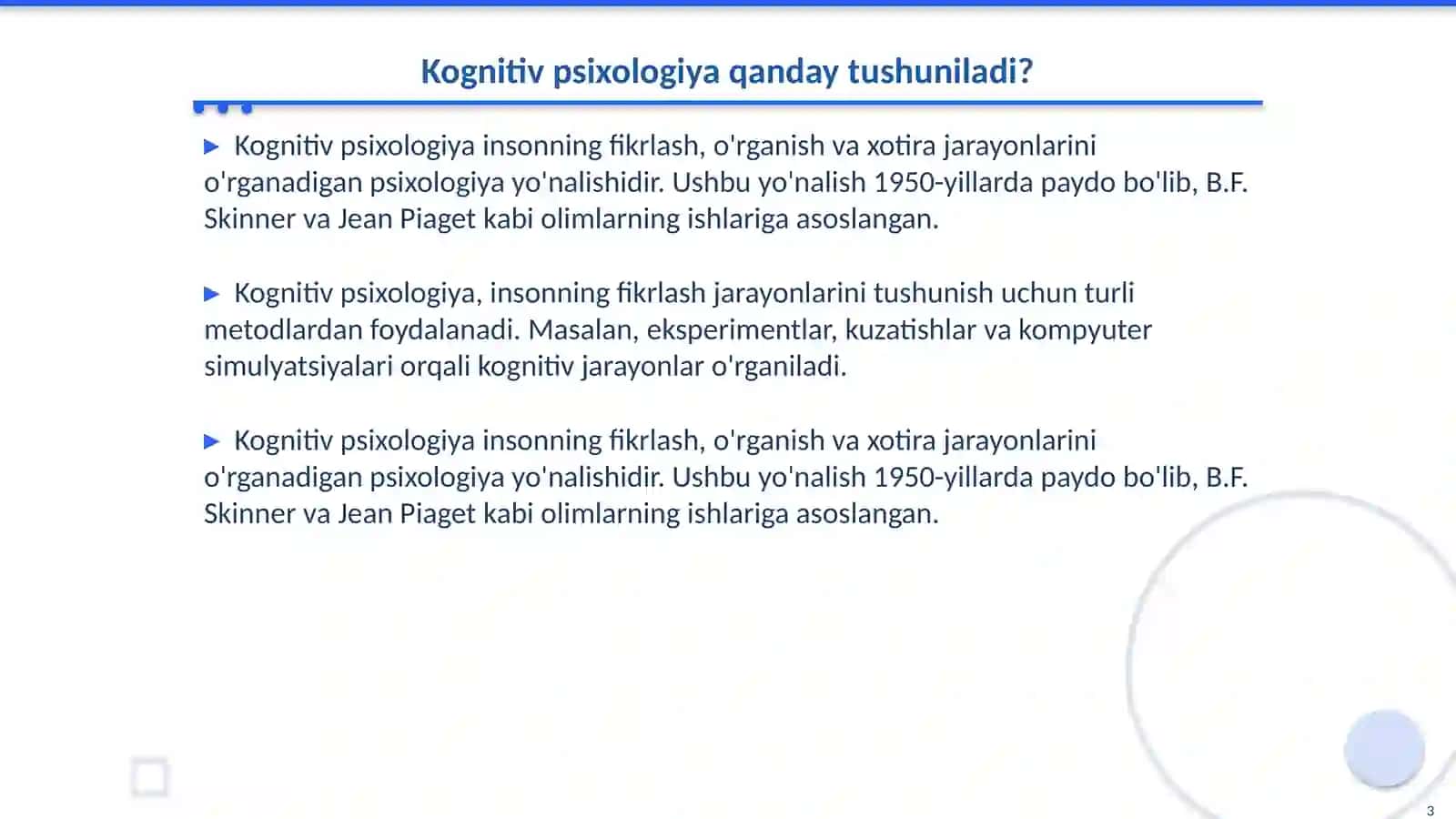 Kognitiv yo'nalish 3