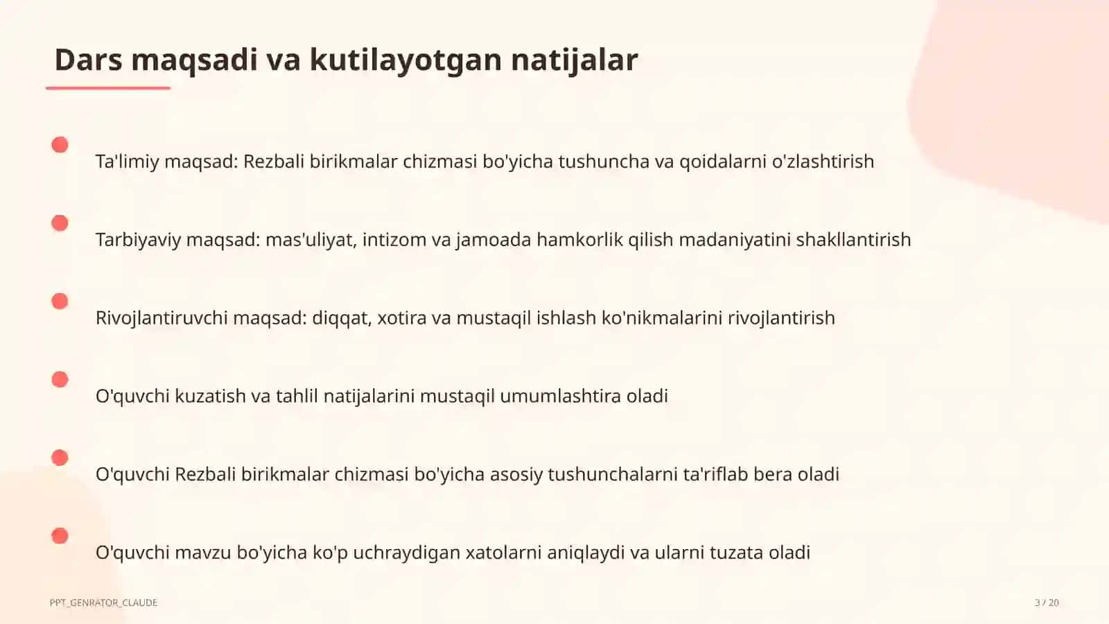 Rezbali birikmalar chizmasi (9-sinf) 3