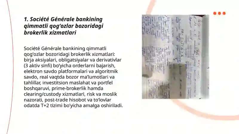 Société générale bankining qimmatli qogʻozlar operatsiyalari 3