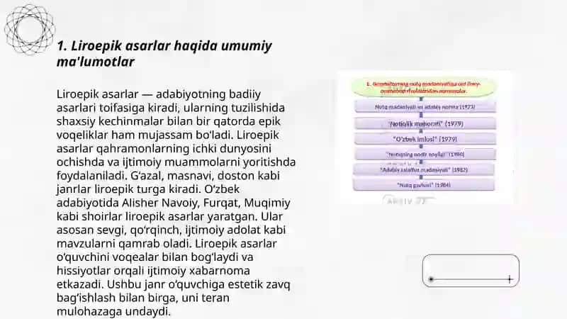 Boshlang'ich sinfda liroepik asarlar ustida ishlash uchun metodik tavsiyalar ishlab chiqish 3
