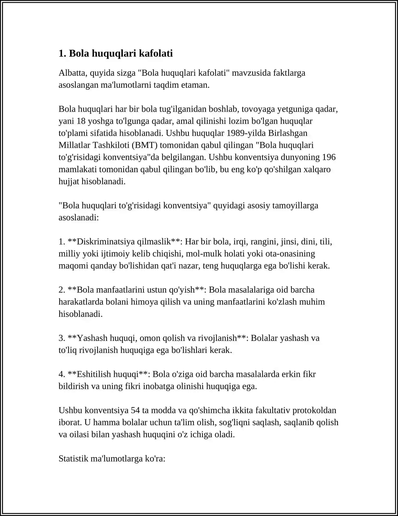 BMTNING "BOLA HUQUQLARI TOʻGʻRISIDAGI KONVENSIYASI" 3