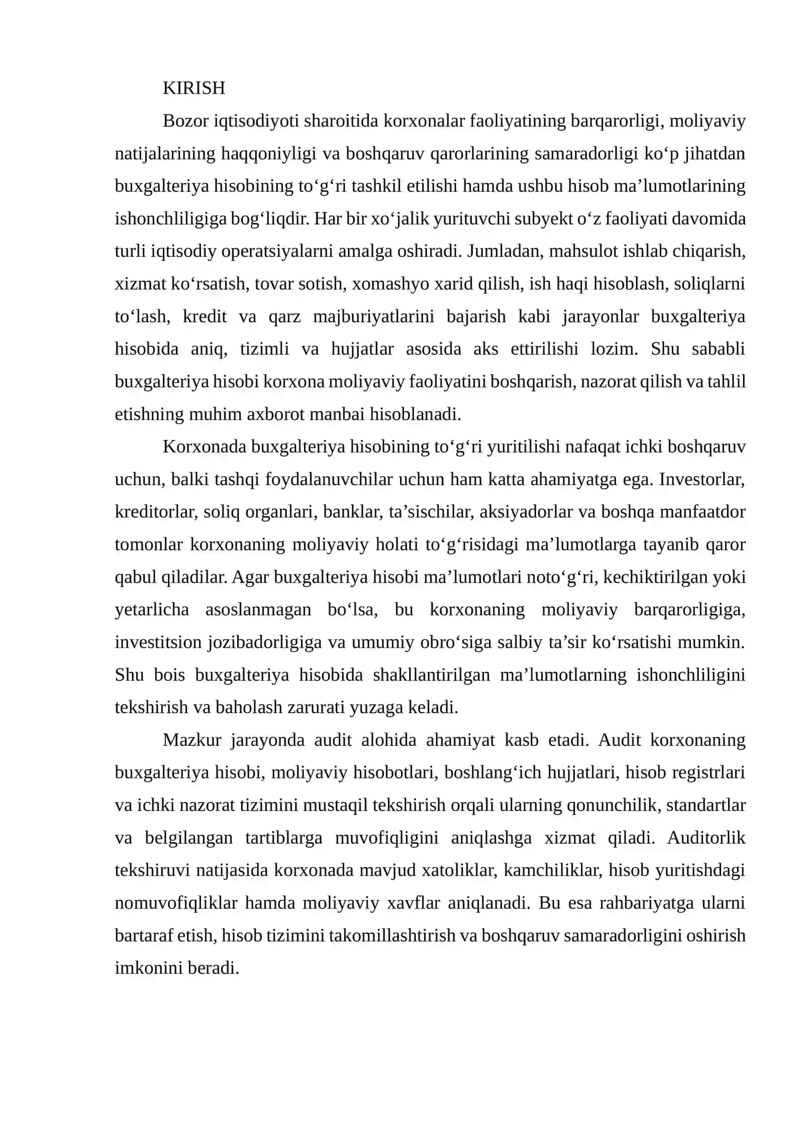 Korxonaning buxgalteriya hisobida auditni tashkil etish 3