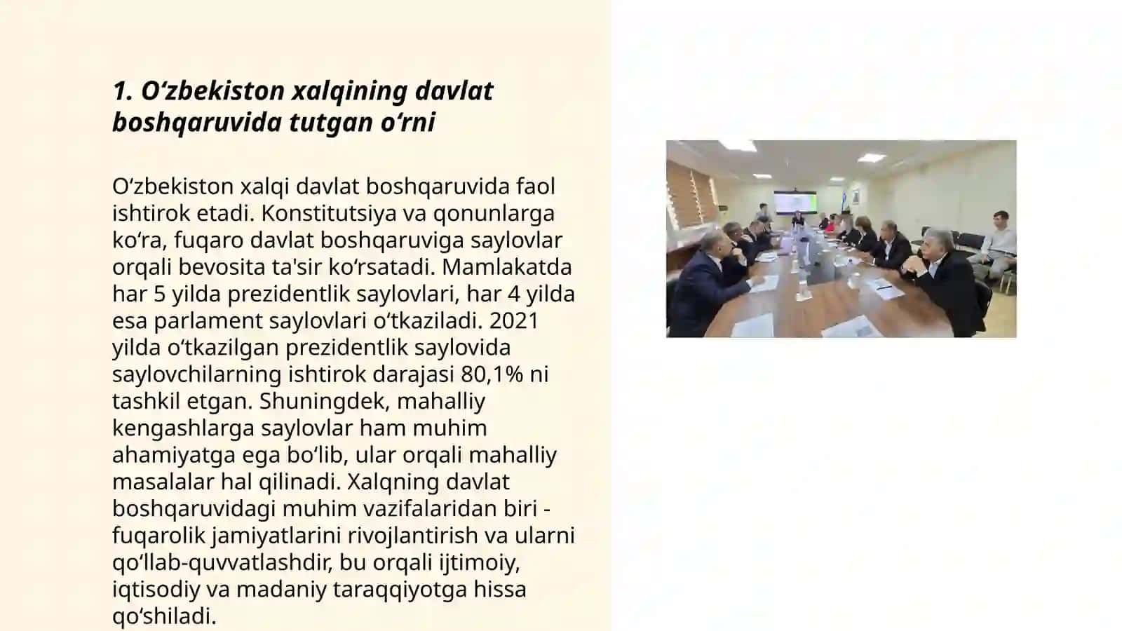 O‘zbekiston xalqi. Xalqning jamiyat va davlat hayotidagi ishtiroki 3