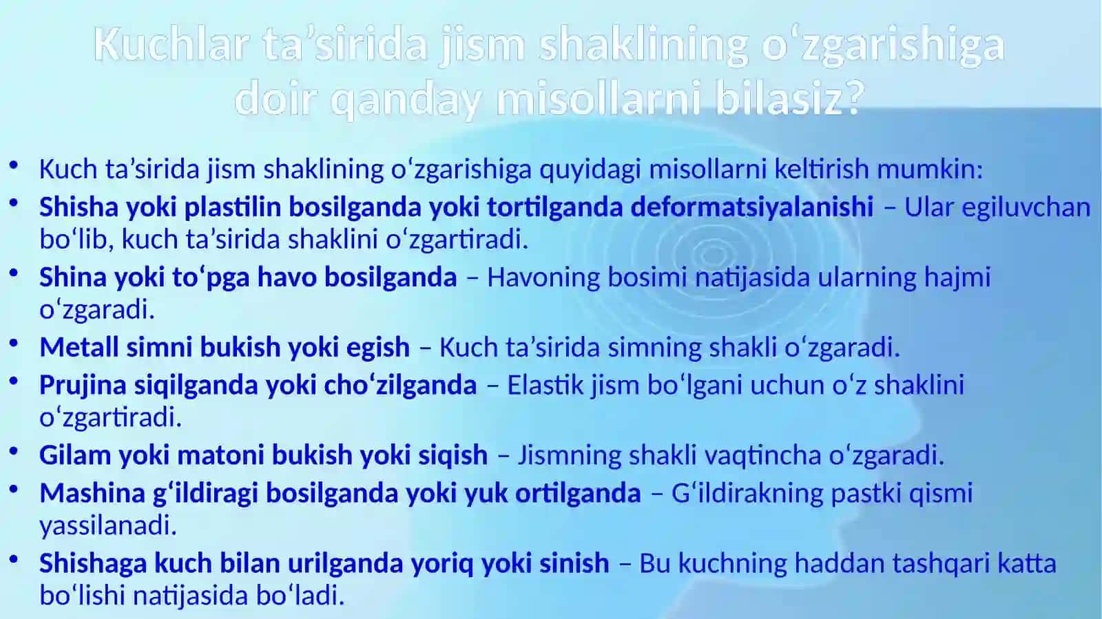 Harakatlanayotgan jismlarga tasir etuvchi kuchlar 3-qism 3