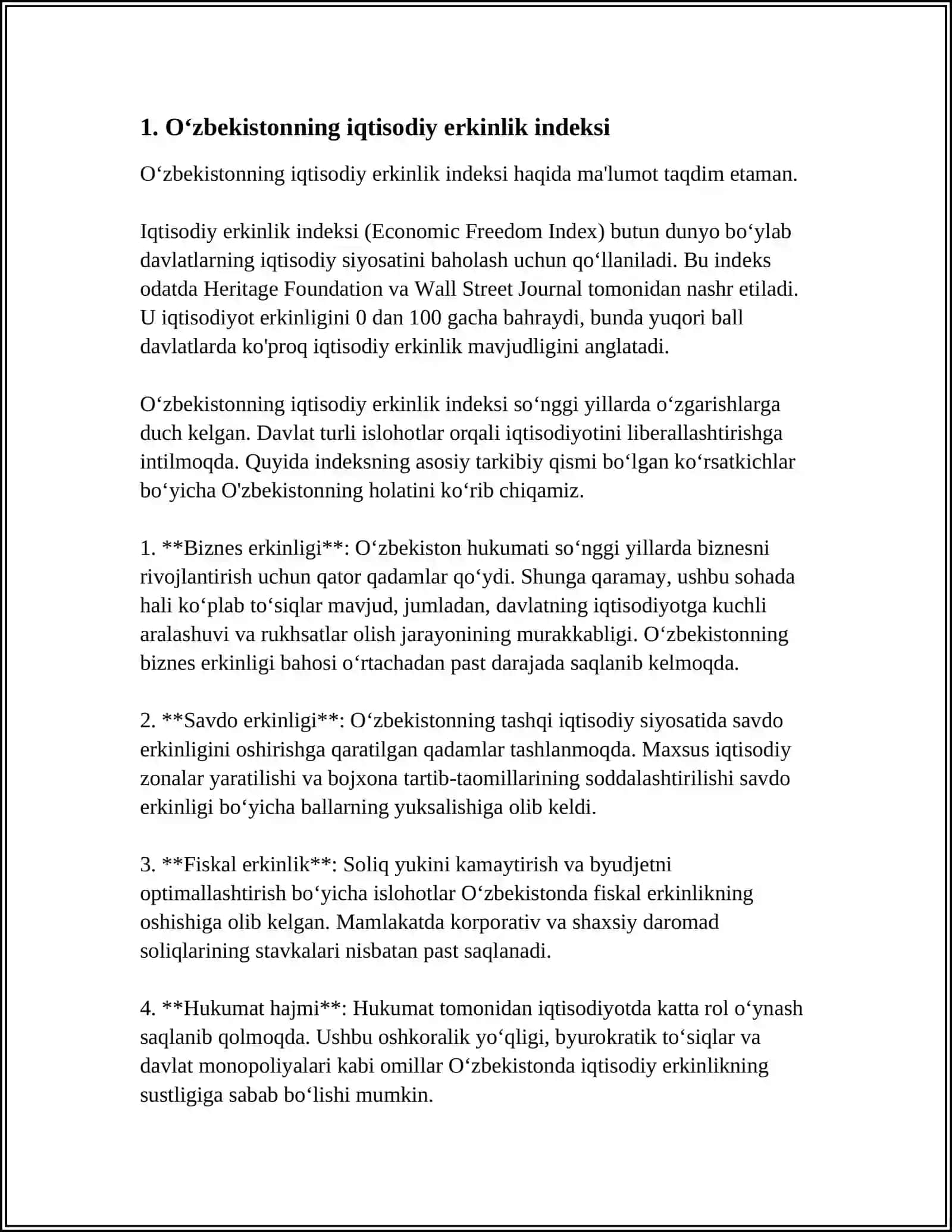 Oʻzbekistonning iqtisodiy erkinlik indeksi 3