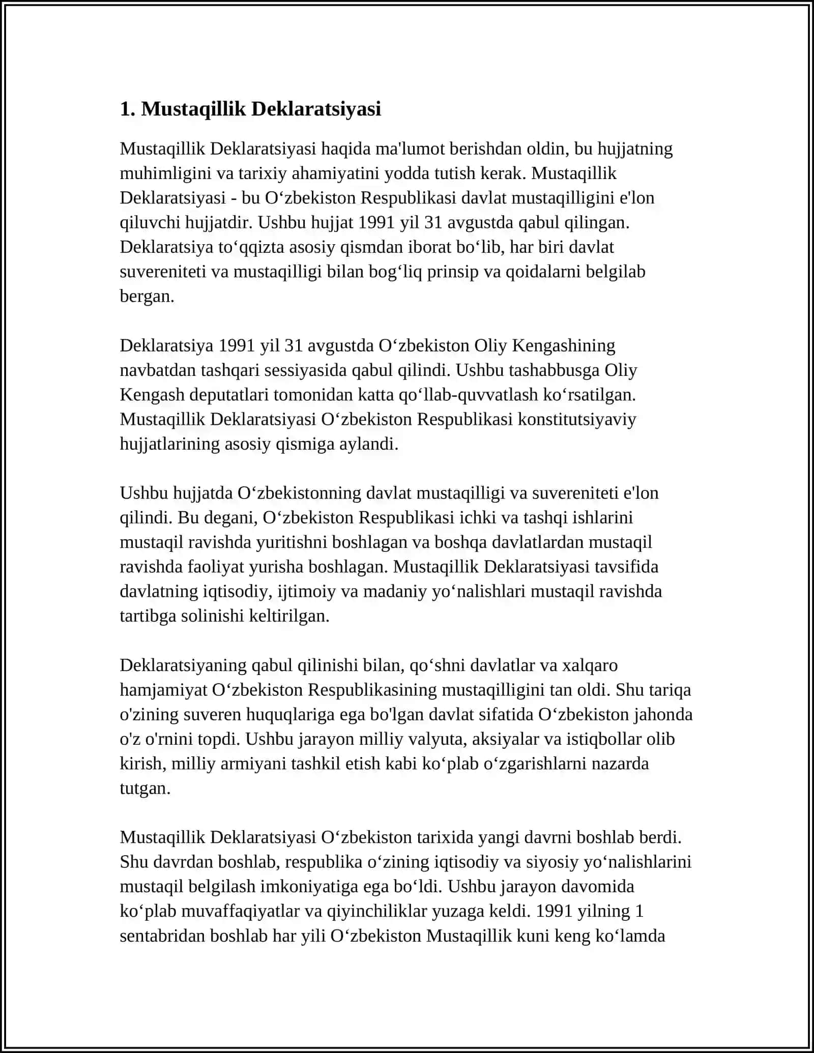 MUSTAQIL UZBEKISTAN RISBUBLIKASINIG TASHKIL TOPISHI 3