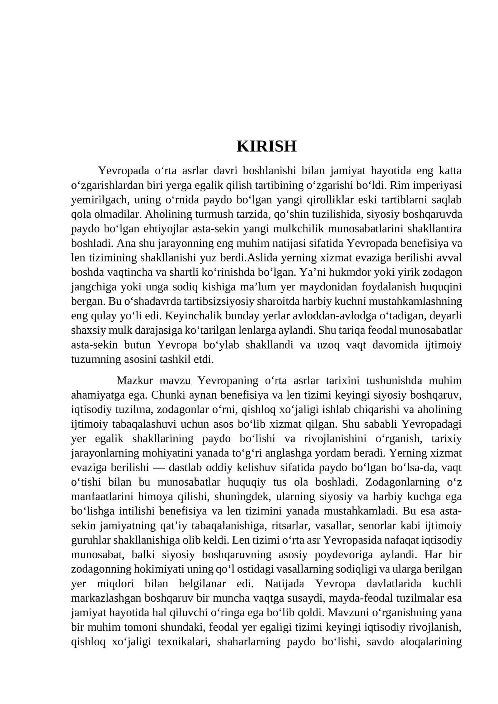 Yevropada yer egaligi, benefisiya va len tizimining paydo bo‘lishi 3