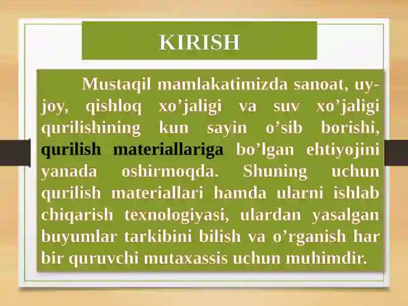 Qurilish materiallari va ularning tasnifi 3