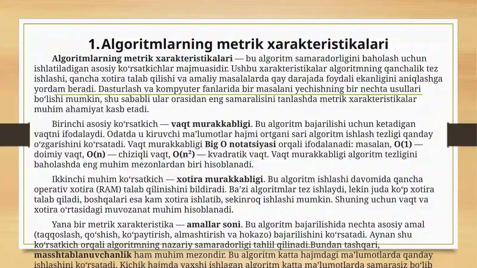 ALGARITIMLAR VA BERILGANLAR STRUKTURASI 3