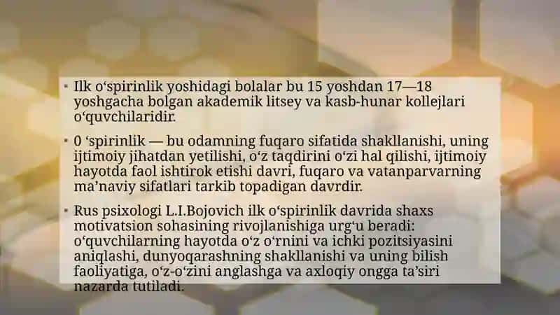 O‘spirinlik davri 3