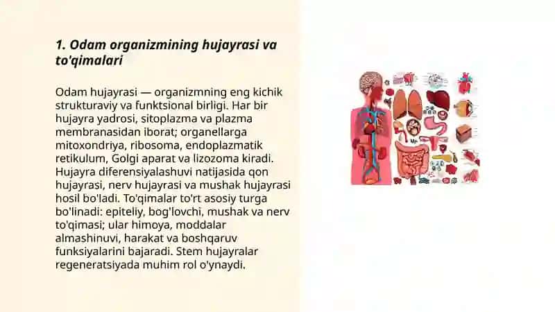 Odam organizmining tuzilishi va salomatligi 3