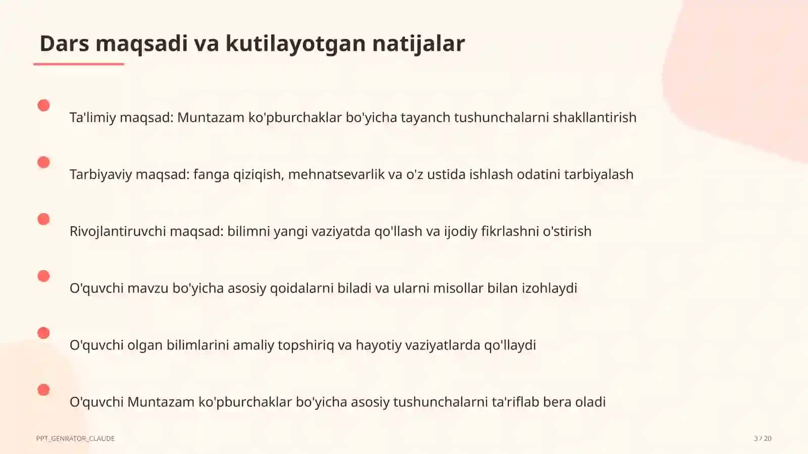 Muntazam ko'pburchaklar (9-sinf) 3