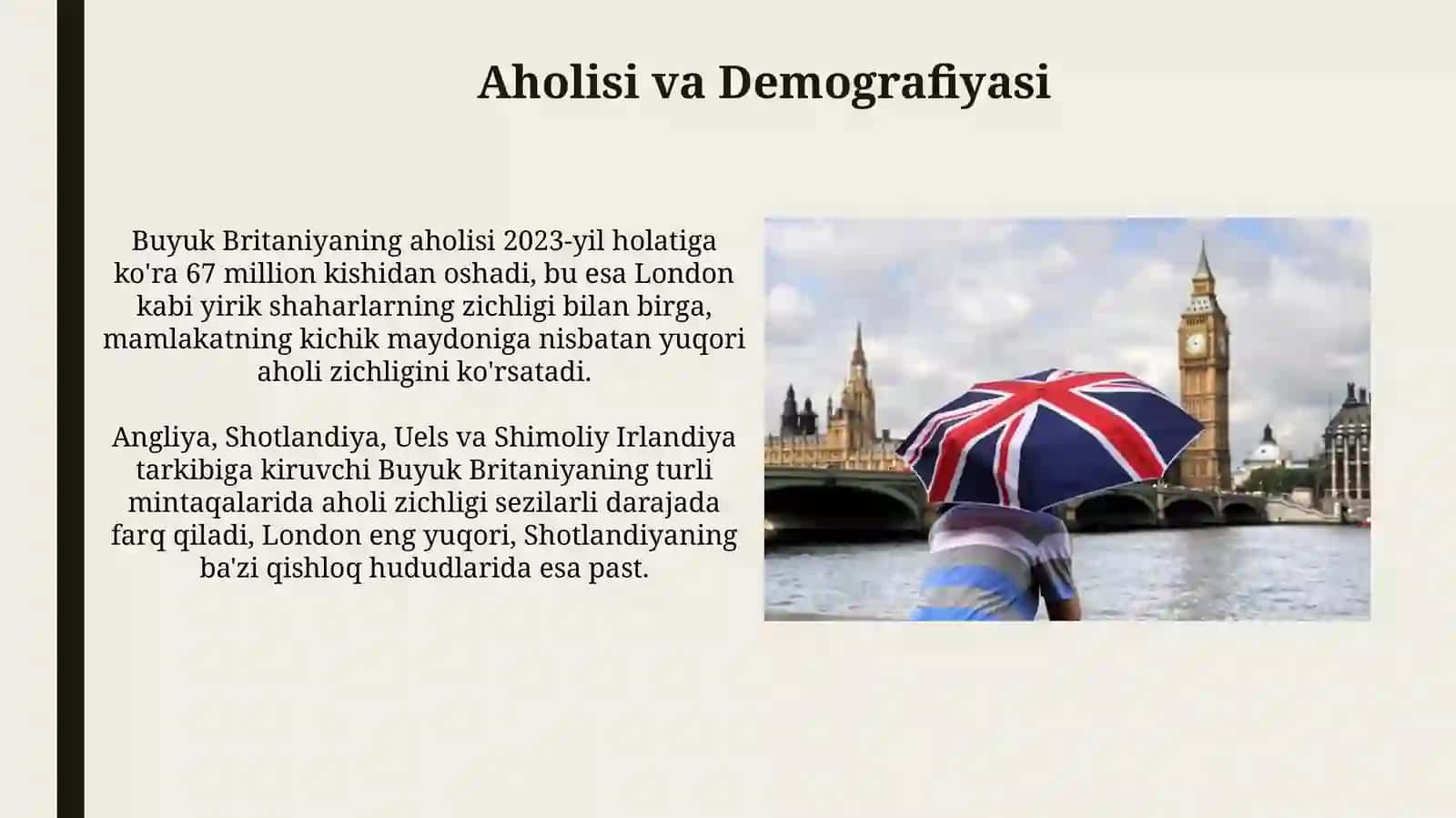 Buyuk Britaniya haqida har bir sohasi haqida qisqachama'lumot 3