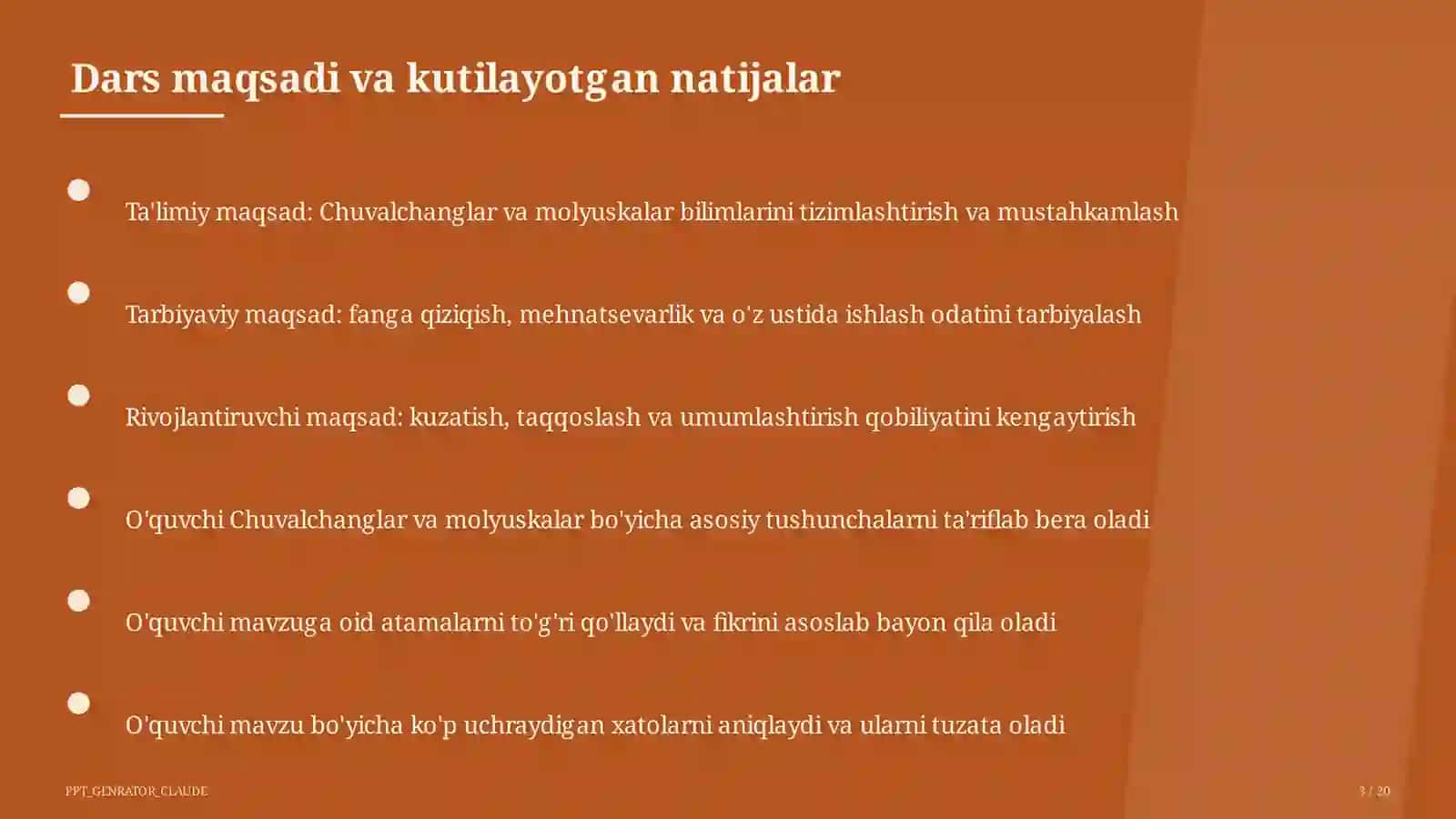 Chuvalchanglar va molyuskalar (7-sinf) 3