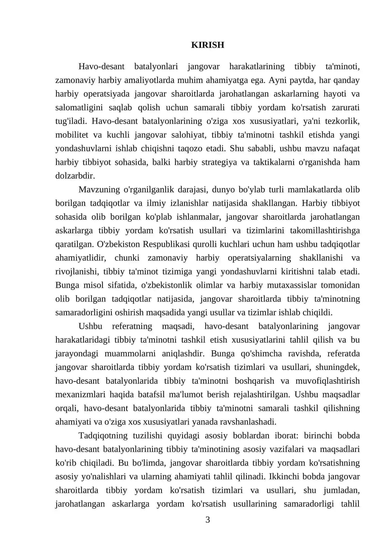Havo-desant batalyonlari jangovar harakatlarining tibbiy ta'minotini tashkillashtirish xususiyatlari 3