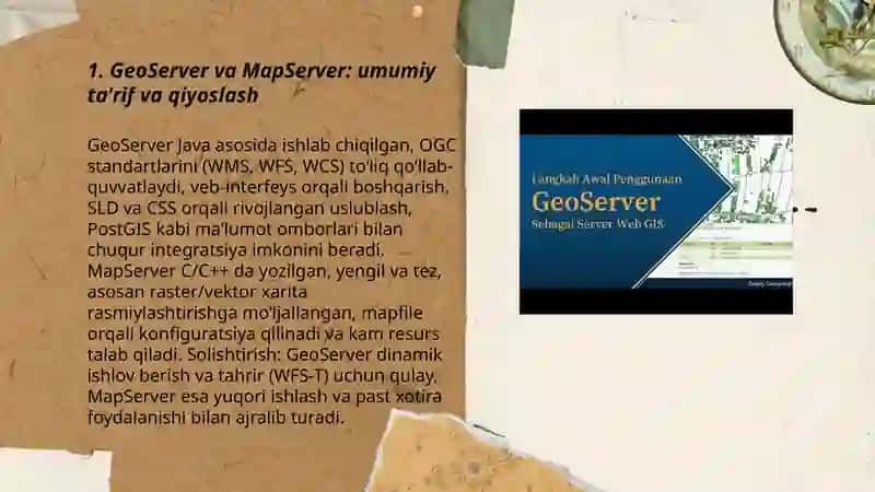GEOSERVER VA MAPSERVER:OCHIQ MANBALI VEB XARTA PLATFORMALARI 3